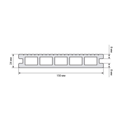 Террасная доска UnoDeck Ultra (150x24), серый, 3000 мм-5